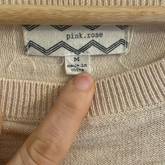 2 for $20. Pink rose sweater, sz medium, 3/4 length sleeves - Picture 2 of 5